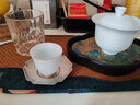 聚器堂影青玉瓷手工描金功夫茶杯小茶盞薄胎主人杯單杯男女品茗杯 影青玉瓷品茗杯（玉蘭） 曬單實(shí)拍圖