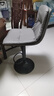 裕鄰吧臺椅子可升降高腳凳吧臺凳子吧椅高腳椅前臺椅子YLY01 黑色底盤(pán)高款-灰色 曬單實(shí)拍圖