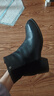 NINE WEST/玖熙黑色短靴加絨時裝靴女拼接粗跟增高 NG414038CE 黑色36 曬單實拍圖