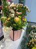 FANCYCHIC防水花藝手提袋diy手工花籃插花材料半成品花藝沙龍全套插花禮盒 5個(gè)【梯形】粉色+花泥+玻璃紙 曬單實(shí)拍圖