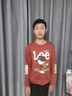 LEEWAHYU 聯(lián)名潮牌衛衣男春秋款美式圓領(lǐng)套頭大碼情侶長(cháng)袖T恤男青少年衛衣 紅色棒球加絨 M (建議80-100斤） 曬單實(shí)拍圖