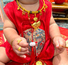 Giely黃金寶寶戒指嬰兒童滿(mǎn)月BB戒足金飾百日天宴周歲生日禮物送小孩子 1周歲寶寶戒指-金約1.95-2.05g 曬單實(shí)拍圖