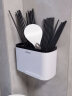 意可可（ecoco） 筷子筒壁挂式创意筷子架家用沥水挂式塑料筷子笼 筷子筒-不带毛巾杆挂钩（黑色） 实拍图