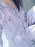 莫代爾高級感冰絲睡衣女春秋款長袖2025年新款仿真絲夏季家居服套裝 霧霾藍(lán)紫 L 曬單實(shí)拍圖