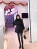 范哲狼（FANZELANG）新款加厚冬季羽絨服女小香風(fēng)收腰修身外套中長(cháng)款羽絨服 黑色 L (116-126) 曬單實(shí)拍圖