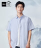 海瀾之家（HLA）短袖襯衫男夏季尖領(lǐng)透氣白色正裝襯衣男輕商務(wù) 牛津紡-淺藍(lán)15 L 曬單實(shí)拍圖