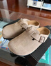 宇橋勃肯鞋女新款牛皮真軟木半拖鞋情侶包頭外穿一腳蹬加絨博肯鞋子男 沙色【純原版本】 43 曬單實(shí)拍圖