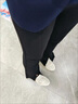啄木鳥（TUCANO）黑色喇叭褲女2025新款春秋高腰顯瘦垂感休閑職業(yè)西裝開叉微喇褲女 8327-[ 扭扣腰]開叉長(zhǎng)褲 M （建議98-110斤） 曬單實(shí)拍圖