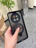 斯得弗 適用oppo find x8ultra手機(jī)殼保護(hù)套相機(jī)鏡頭圈全包防摔旋轉(zhuǎn)支架簡(jiǎn)約風(fēng)透明磨砂硬殼【炫酷黑】 曬單實(shí)拍圖