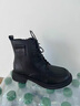 狄德拉真皮大碼馬丁靴女2025冬季新款41一43厚底加絨平底腳寬顯腳小短靴 黑色 單里 39 (245mm) 標準碼 曬單實(shí)拍圖