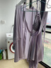夏季性感冰絲睡衣女內衣帶胸墊蝴蝶結睡裙約會(huì )戰袍床上攻速裙大碼 淺紫色(睡裙+外袍+T褲） M (80-105斤) 曬單實(shí)拍圖