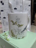 玉泉骨瓷茶杯茶水分離陶瓷馬克杯帶蓋濾茶杯送禮女生鵲登高枝小清新 莫蘭迪綠馬克杯 曬單實拍圖