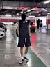 唐號(hào)（tanghao）運(yùn)動(dòng)背心套裝男士夏季薄款冰絲速干夏天籃球健身無(wú)袖t恤休閑坎肩 Z37深灰色【上衣+短褲】 3XL 曬單實(shí)拍圖