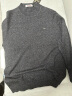 恒源祥100%羊毛衫男士针织衫纯色半高领毛衣15001006 黑灰 175/92A  实拍图