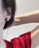 Lnieer法式輕奢紅色煙花珍珠耳環(huán)女銀針氣質(zhì)時(shí)尚高級(jí)耳釘安可拉紅耳飾品 【S925銀針】紅珍珠花朵耳環(huán) 曬單實(shí)拍圖