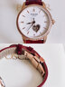 寶時(shí)捷（POSCER） 手表女愛(ài)心鏤空女士手表時(shí)尚鑲鉆機械女表新年禮物送女友51021 酒紅色皮帶款 曬單實(shí)拍圖