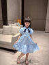 G.DUCKKIDS小黃鴨童裝女童連衣裙夏裝兒童洋氣學(xué)院風(fēng)夏季女孩短袖公主裙子 泡泡袖學(xué)院風(fēng)裙 120 (建議105-115cm 4-5.2周歲) 曬單實(shí)拍圖