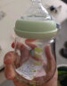 小土豆（potato）萌熊玻璃奶瓶新生婴儿防胀气宝宝吸管奶瓶宽口径防摔 艾青绿150mL （新生儿mini版） 实拍图