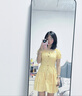 GOCHIEI法式甜美方領(lǐng)泡泡袖波點連衣裙子女夏季2025新款收腰蛋糕蓬蓬短裙 [黃色][初戀清純奶甜裙子/收 M 曬單實拍圖