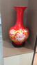 泥之戀 景德鎮市中國紅陶瓷花瓶，擺件工藝品，中國紅金牡丹賞瓶，石榴瓶 紅色牡丹賞瓶 大號 曬單實(shí)拍圖