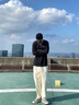 吉普（JEEP）純棉長(zhǎng)袖T恤男春秋季新款男士圓領(lǐng)體恤寬松百搭青年男女裝打底衫 黑色+霧藍(lán) XXL（建議136-145斤） 曬單實(shí)拍圖