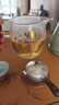 貞喜氣公道杯玻璃分茶器大容量分茶杯高硼硅泡茶杯子帶把綠茶壺日式茶具 木把公道杯【荷花】380ml 曬單實(shí)拍圖
