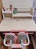 得力（deli）87006儿童学习桌椅套装 带书架可升降 楹木芯选材 80CM 粉色 实拍图