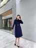 威世品職業(yè)裝毛呢大衣女冬中長(cháng)款加厚呢子外套售樓部酒店前臺工裝工作服 藏藍色(加棉) 加厚 L 曬單實(shí)拍圖