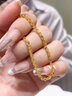 中國(guó)黃金（CHINA GOLD）黃金手鏈女足金簡(jiǎn)約時(shí)尚素金鳳尾手鏈?zhǔn)诛椘呦ι斩Y物女生送女友 時(shí)尚鳳尾手鏈【贈(zèng)心動(dòng)摯愛禮盒】 約1.7g 曬單實(shí)拍圖