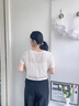 予瑾 針織衫女夏天短袖小坎肩小披肩夏薄短款百搭坎肩外搭開衫薄鏤空白色小外套 白色 L碼(建議105-120) 曬單實(shí)拍圖