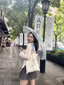 莜仙格美拉德慵懶風純色不規(guī)則針織衫女秋冬新款修身顯瘦打底衫內搭上衣 杏色 L 建議 100-115斤 曬單實拍圖