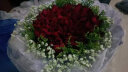 来一客520情人节鲜花99朵红玫瑰花束生日礼物表白求婚同城配送全国 99朵红玫瑰白纱款 实拍图