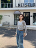 玖姿·安娜蔻休閑復古減齡顯瘦闊腿淺藍牛仔褲女裝秋款 淺藍-JTEQ121279 S 曬單實(shí)拍圖