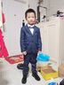 羅蒙兒童西裝套裝2025新款男童主持人花童中大童鋼琴畢業(yè)演出服禮服狂 三件套 外套+褲子+領(lǐng)結 130 曬單實(shí)拍圖