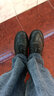 楓葉（leaveland）意大利板鞋男新品頭層牛皮透氣小白鞋輕便軟底運動(dòng)休閑德訓鞋子男 黑色(皮鞋碼) 40 (250mm) 曬單實(shí)拍圖