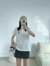 Teenie Weenie小熊女裝簡(jiǎn)約時(shí)尚夏季短袖POLO衫T恤多巴胺短款上衣 白色 165/M 曬單實(shí)拍圖