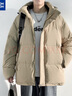 唐獅冬季新款羽絨服男連帽短款加厚保暖外套韓版青少年面包服WP 沙色 L 曬單實(shí)拍圖