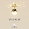 若朗 現(xiàn)代簡約過道走廊玄關(guān)燈北歐輕奢創(chuàng)意個性網(wǎng)紅星空投影吸頂led燈具 黑＋金 12CM 暖光 曬單實(shí)拍圖