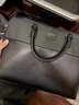 花跡（HUAJI）男包真皮手提包2023新款商務(wù)電腦公文包斜挎情人節男士包包 黑色【頭層牛皮】 曬單實(shí)拍圖