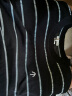 马登工装 美式休闲细条纹针织短袖黑白撞色圆领宽松中袖T恤男夏季 黑色条纹 L 晒单实拍图