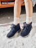 斯凱奇（Skechers）女鞋面包鞋保暖短筒舒適柔軟短靴加絨厚底雪地棉鞋144194 海軍藍(lán)色/NVY 37 曬單實(shí)拍圖