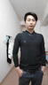 花花公子（PLAYBOY）2件】莫代爾長(cháng)袖t恤男秋冬半高領(lǐng)加絨保暖打底衫秋裝上衣服秋衣 252款-黑色 M 105120斤修身 曬單實(shí)拍圖