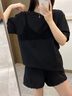 JNBY/江南布衣春夏T恤女純棉假兩件簡(jiǎn)約寬松休閑短袖5O5114410 001/本黑 XS 曬單實(shí)拍圖