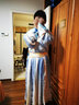千趣韻原創(chuàng  )漢服男女成人春夏俠客帥氣酷古裝日常國風(fēng)長(cháng)裙繡花中國風(fēng) 雙生藍白+護腕+腰帶 3XL 曬單實(shí)拍圖