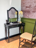 時(shí)余艾米麗法式復古全實(shí)木梳妝臺臥室美式簡(jiǎn)約中古風(fēng)小戶(hù)型高級感桌子 【靜謐黑】梳妝臺+妝凳 曬單實(shí)拍圖