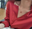 QUAMER施華洛世奇工藝四葉草項(xiàng)鏈女玫瑰金鎖骨鏈輕奢小眾高級(jí)ins情人節(jié) 925紅瑪瑙四葉草項(xiàng)鏈 曬單實(shí)拍圖
