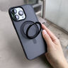 牛膜皇適用蘋果16promax手機(jī)殼iphone16pro保護(hù)套16Magsafe磁吸充電磨砂透明支點(diǎn)殼防摔超薄散熱 【360°旋轉(zhuǎn)-酷炫黑】冰環(huán)支架丨強(qiáng)磁吸附 iPhone16 Promax 曬單實(shí)拍圖
