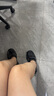 蘇茵茵松糕齒輪鞋三角標圓頭粗跟厚底樂福鞋女士小皮鞋春秋通勤單鞋 黑色 35 曬單實拍圖