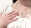 中國黃金愛(ài)心黃金項鏈女士足金和田玉吊墜生日禮物送女友老婆結婚訂婚實(shí)用 足金玉見(jiàn)你吊墜 贈銀鏈 曬單實(shí)拍圖