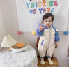 G.DUCKKIDS嬰兒衣服秋冬裝長袖套裝女寶寶連體衣加厚男外出抱衣棉衣冬季帶帽 黃色 90 cm 曬單實(shí)拍圖